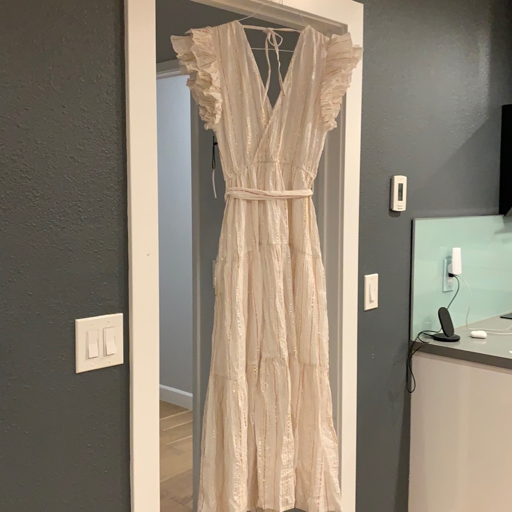 ASTAR ruffle linen dress